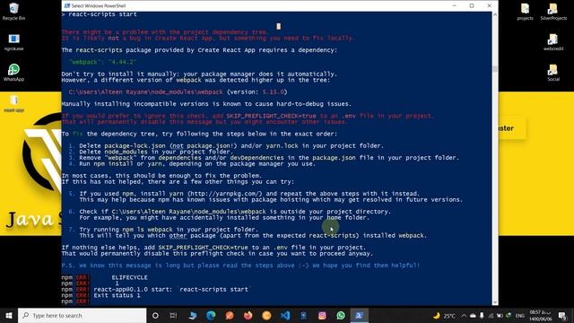 حل مشکل npm start با Skip Preflight check смотреть онлайн