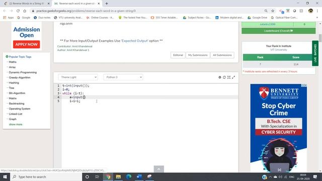 Reverse Words in a String(Part 2) | GeeksForGeeks | Python | Castor Classes смотреть онлайн