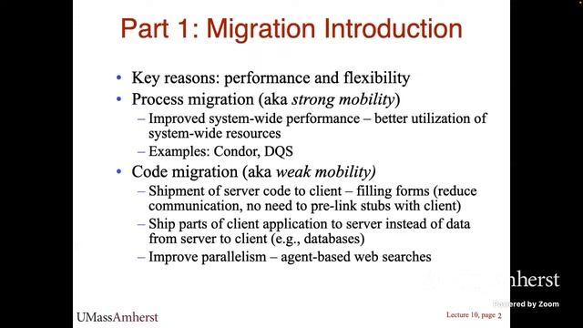 UMass CS677 (Spring'23) - Lecture 10 - OS Virtualization, Process and VM Migration смотреть онлайн