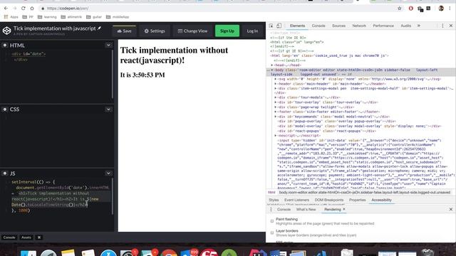 Visual difference of repaint with react and normal javascript on DOM смотреть онлайн