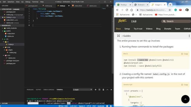 Boilerplate para desarrollo Front(pug,sass,babel) en Node con scripts de NPM 3/5 смотреть онлайн