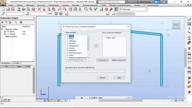 Le menu contextuel et la navigation 3D sous Robot Structural смотреть онлайн