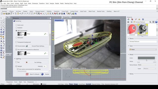 Rhino 7 Basic Rendering Tutorial смотреть онлайн