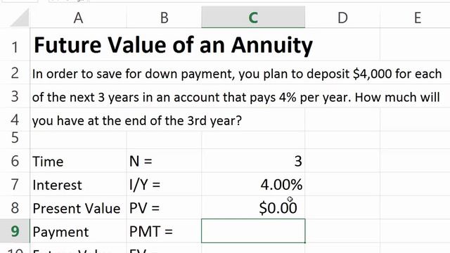 Future Value of an Ordinary Annuity in Excel смотреть онлайн
