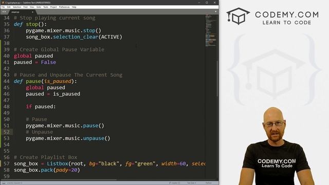 MP3 Player Pause Button pt2 - Python Tkinter GUI Tutorial #88 смотреть онлайн