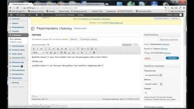 создание портфолио в шаблоне striking 2 смотреть онлайн