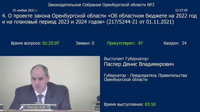 3 заседание Законодательного Собрания