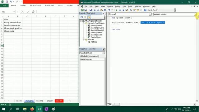 Text to speech in Excel visual basic смотреть онлайн