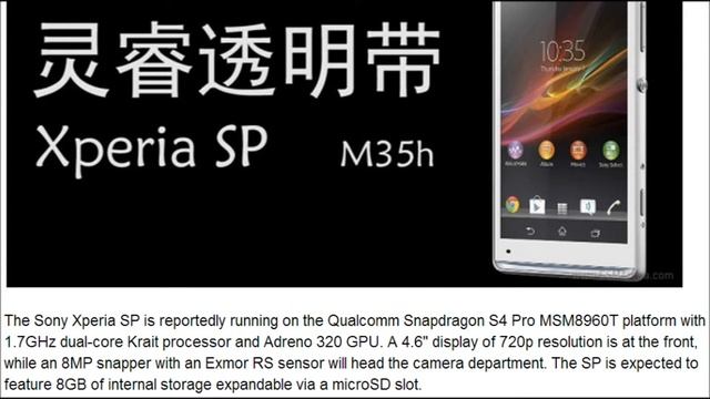 Sony Xperia SP - 1.7GHz dual-core Krait processor and Adreno 320 GPU. 4.6" 720p ,8 MP смотреть онлайн