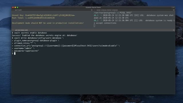 Be rid of database passwords - Vault Dynamic Secrets Demo смотреть онлайн