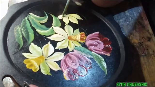 "Тюльпаны и нарциссы" Нижне-тагильская роспись смотреть онлайн