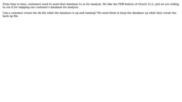 Databases: Oracle 12.2 : Is there a way to copy pdb from one server to another in production env смотреть онлайн