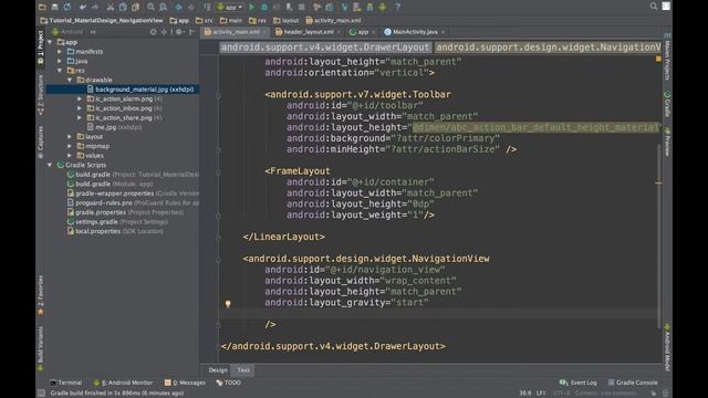 Tutorial MaterialDesign NavigationView 07 смотреть онлайн