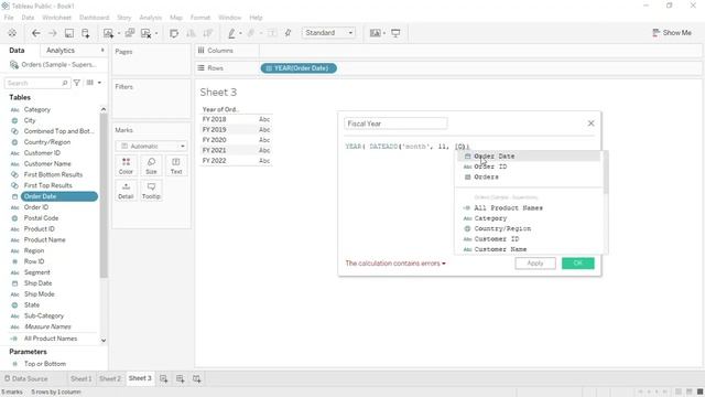 Calculation to display fiscal year and original year in Tableau смотреть онлайн