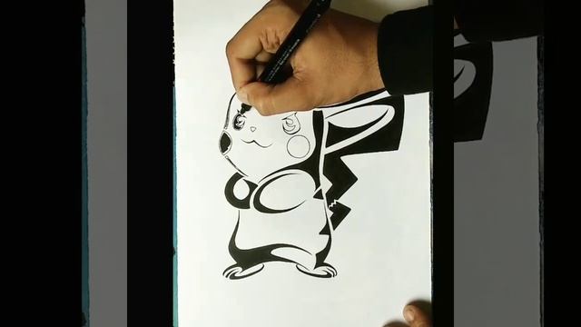 How to draw Pikachu From Pokemon || Tribal Tattoo Design Style || Art Maker Akshay смотреть онлайн