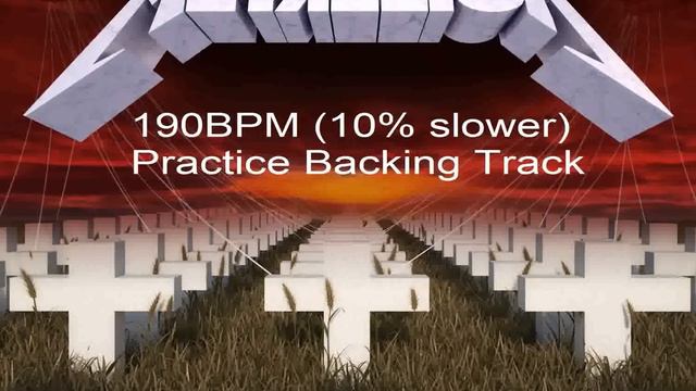 Master of Puppets 190 BPM (10% slower) Practice Backing Track смотреть онлайн