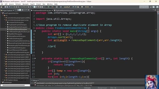 Java Program to Remove Duplicates from a given Array using index смотреть онлайн
