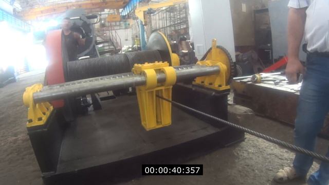 Намотка каната на барабан тяговой лебедки ЛТ5