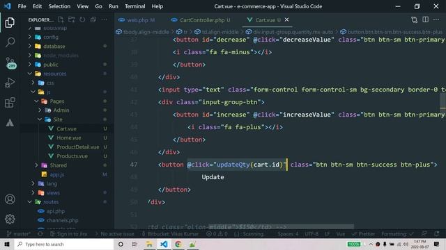 22. Laravel Update Product Quantity Cart || Ecommerce Website #ecommerce #laravel #inertia #vue #ph смотреть онлайн