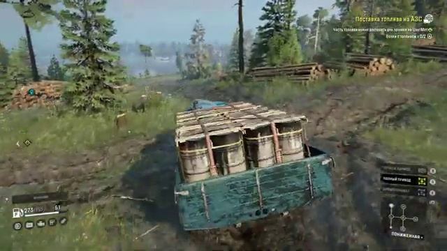 SnowRunner Мод карта-Заброшенный Колхоз/Контракт-Поставка топлива на АЗС/Мод-УРАЛ-4320/ЗИЛ-133/#12 смотреть онлайн