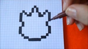 Как рисовать Огонь Очень простой рисунок по клеточкам в тетради Пиксель Арт