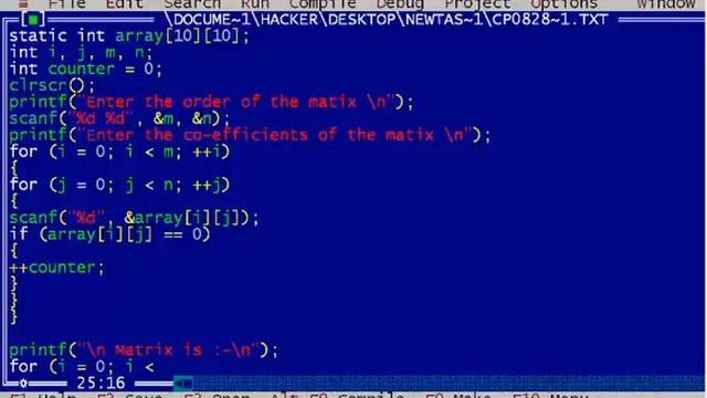 C Program to Determine if a given Matrix is a Sparse Matrix смотреть онлайн