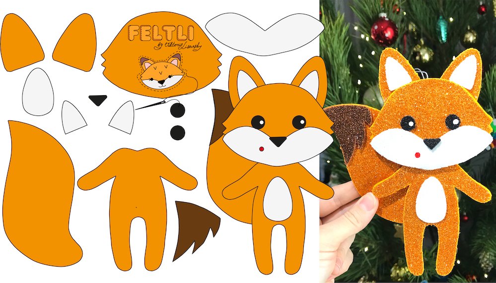 Ёлочные игрушки их фетра - Лисичка своими руками / Выкройка лисички смотреть онлайн