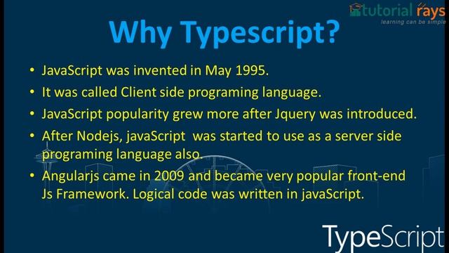 1 TypeScript Introduction and Installation 2019 - Tutorial Rays | By Umar Rahman смотреть онлайн