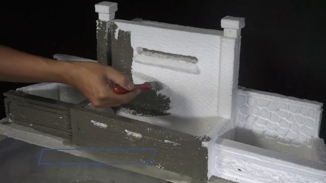 Aquarium Decoration Ideas - Waterfall Aquarium Decoration From Cement And Light Brick смотреть онлайн