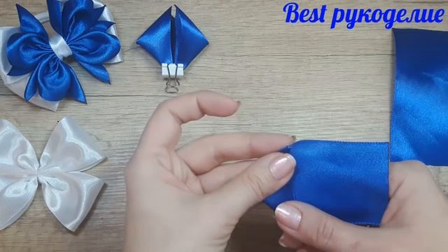 Канзаши бантики из атласных лент. Очень красивые. DIY смотреть онлайн