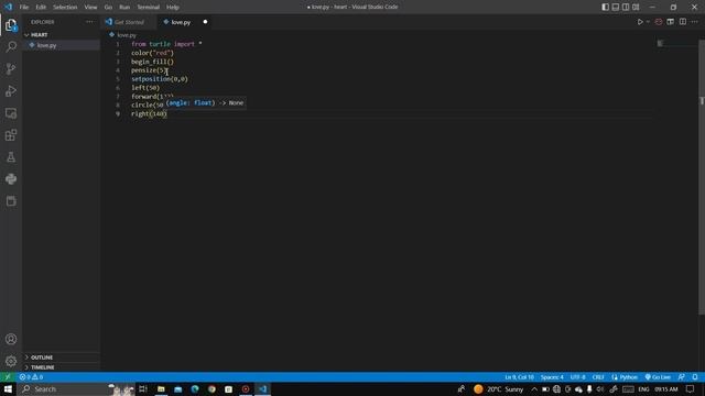 create heart in python turtle смотреть онлайн