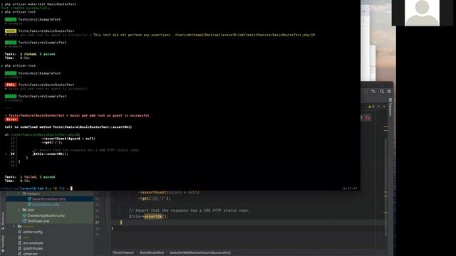 Test driven development with Laravel 8 - First PHPUnit test. смотреть онлайн
