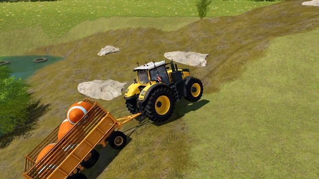 TRANSPORTING COLORED FOOTBALL BALLS with FENDT TRACTORS DEATH RUN - Farming Simulator 22 смотреть онлайн