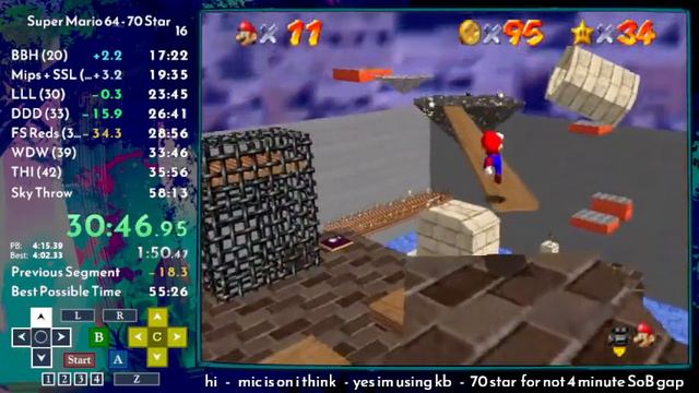 Super Mario 64 - 70 Star Speedrun in 56:28 (Keyboard/EMU) смотреть онлайн
