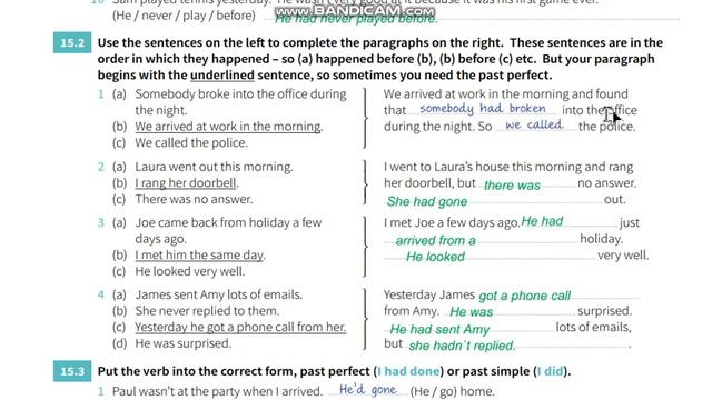 past perfect tense, exercises смотреть онлайн