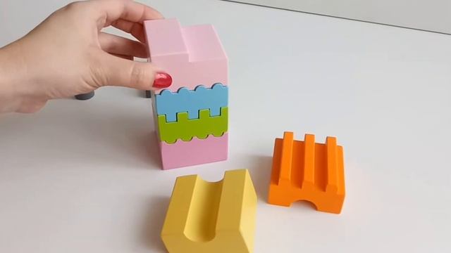 Логическая пирамидка "Башня", 8 деталей, Cubika. смотреть онлайн