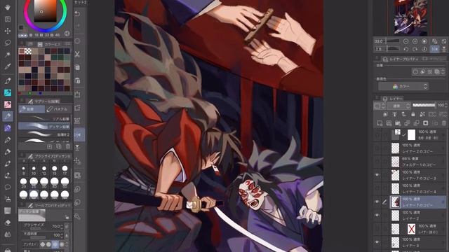 鬼滅の刃 -　SPEEDPAINT イラストメイキング　【Clip Studio on iPad Pro】 смотреть онлайн