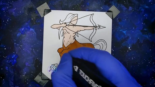 Стрелец знак Зодиака ♐ (рисунок маркерами) смотреть онлайн