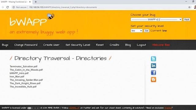 bWAPP - Broken Access Control - Directory Traversal or Path Traversal : Directories - BAC - MFLAC смотреть онлайн