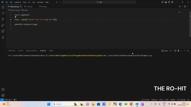 Create your online music player using python | Pywhatkit tutorial | Vscode | Python Tutorial | YT | смотреть онлайн