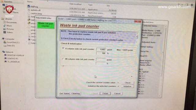 Epson printer L1800 error inkpad counter or Two red light blinking [ GEARKH ] смотреть онлайн