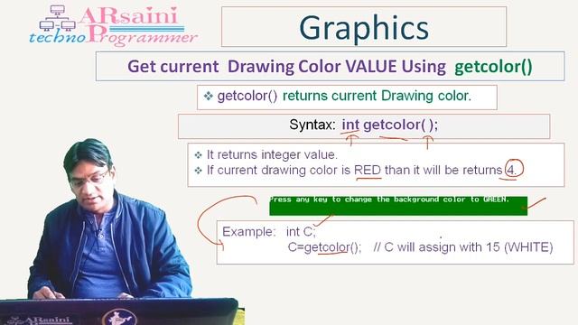 Graphics in C (L-8) || Set color || Set drawing color|| Set background color ||setcolor||cleardevic смотреть онлайн