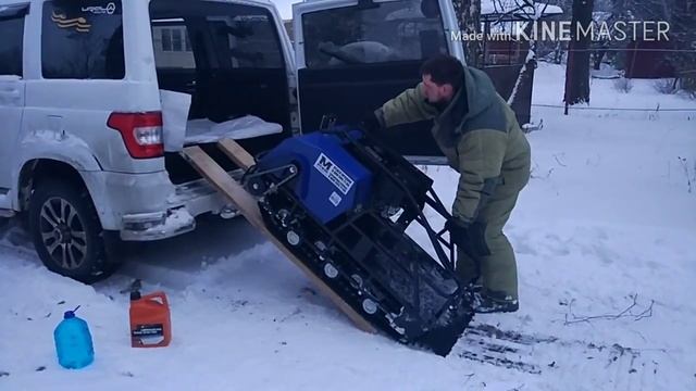 Погрузка и выгрузка мотобуксировщика Мужик из УАЗ Патриот смотреть онлайн