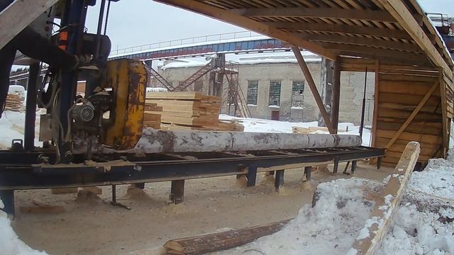 Ленточная пилорама. Первый опыт.