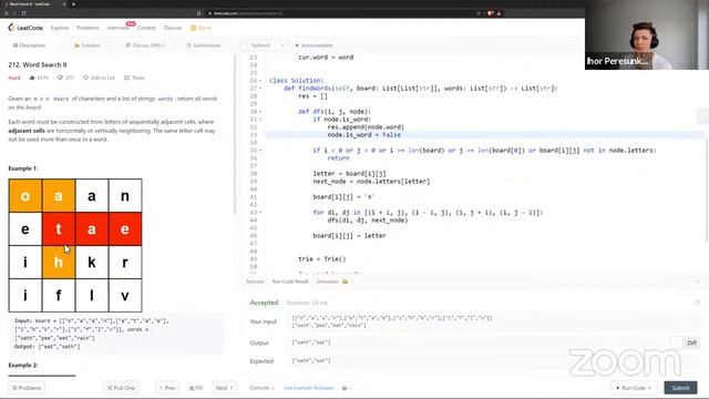 Разбор задачи LeetCode 212. Word Search II @algoseekee смотреть онлайн