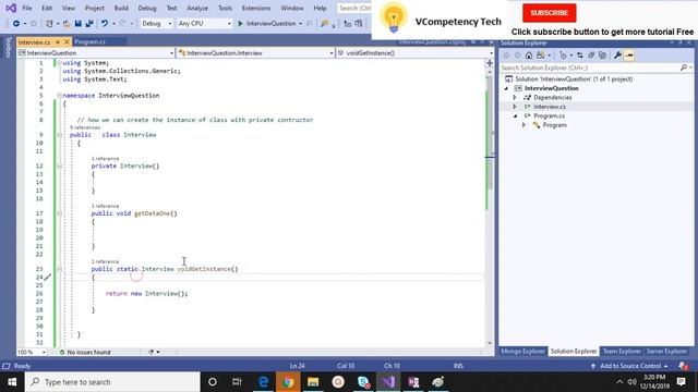 Create instace of class with private constructor in C# net смотреть онлайн