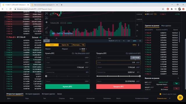 Стоп Лимит ордер BINANCE, Как пользоваться СТОП ОСО ордерами на бирже БИНАНС смотреть онлайн