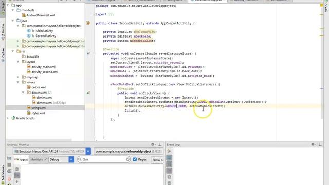Sending data back to activity смотреть онлайн