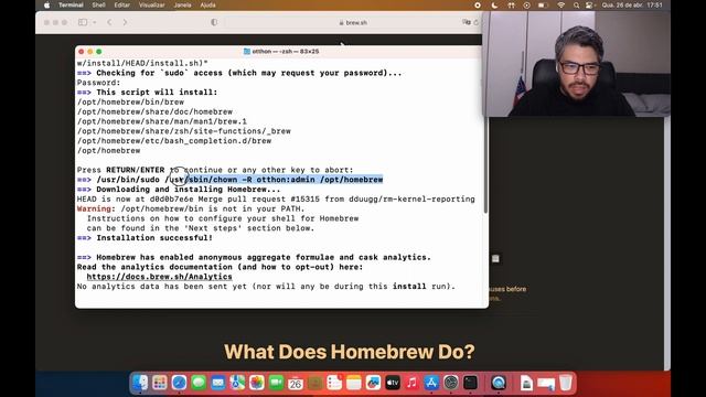 Homebrew no Mac M1 e M2 corrigindo o erro "zsh: command not found: brew" + instalação do Wget e Git смотреть онлайн