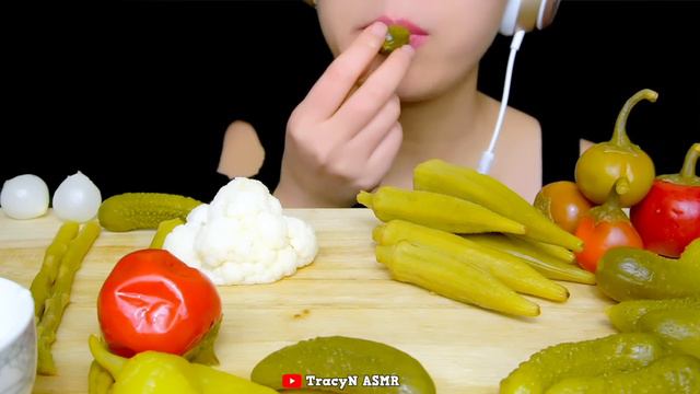 PICKLED VEGETABLES ASMR | VEGGIES PLATTER | EATING SOUNDS NO TALKING | TracyN ASMR смотреть онлайн